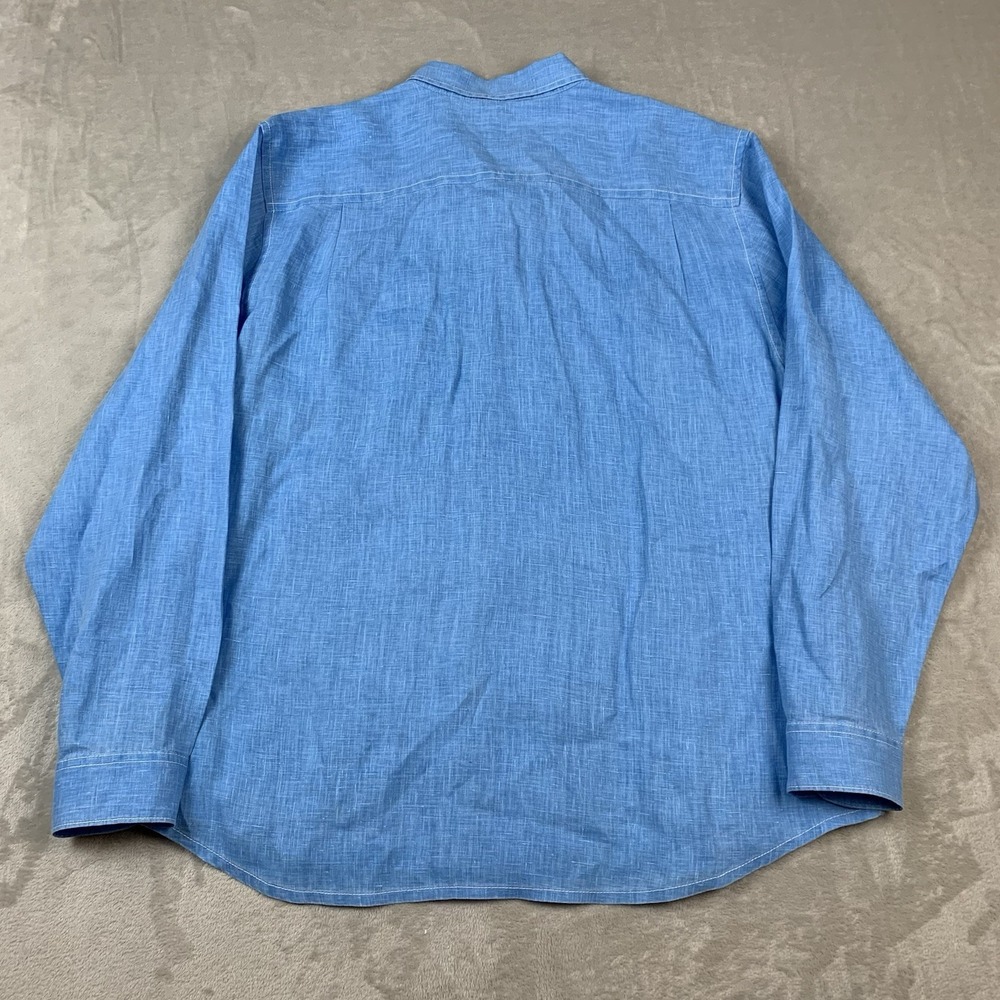Tommy Bahama Shirt Men XL Blue Linen Long Sleeve Button Up Casual Beach Vacation - Picture 8 of 8
